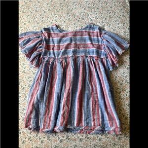 Free People  Striped Top in Blue and Red